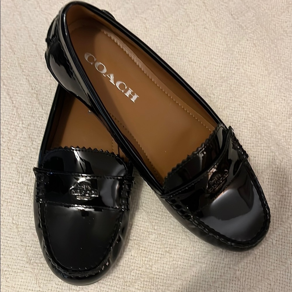 Coach Black Patent Leather Loafers